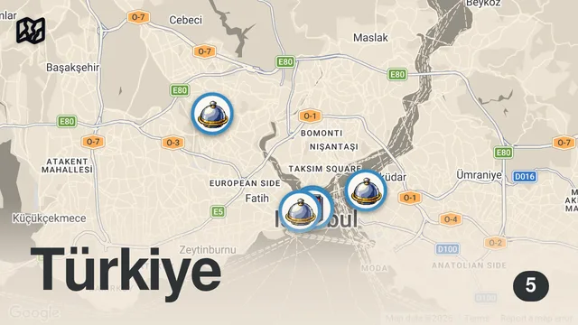 Map of LEVEL 9999 STREET FOOD IN ISTANBUL, TURKEY!!! NEXT LEVEL LAMB MEAT + STREET FOOD IN ISTANBUL, TURKEY