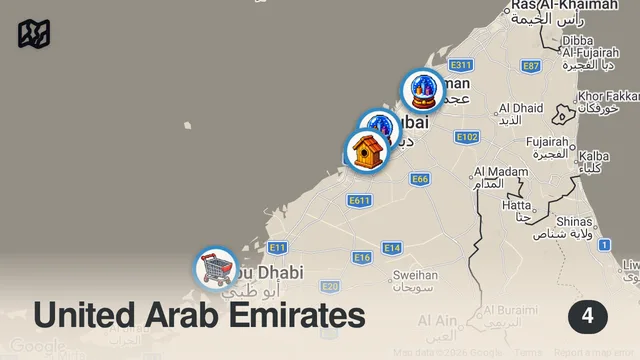 Map of إزاي تسافر الإمارات بسهولة: التأشيرة، المصاريف، وأرخص طيران