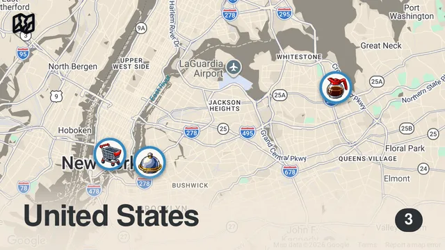 Map of FROM QUEENS TO MANHATTAN: NEW YORK CITY FOOD MARATHON | FTD