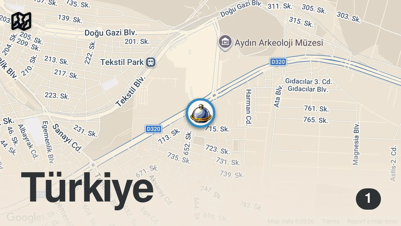 Map of 1 spot from BU YEMEĞİN KİLOSU 500 LİRA | AYDIN BABA ŞAKİR RESTORAN