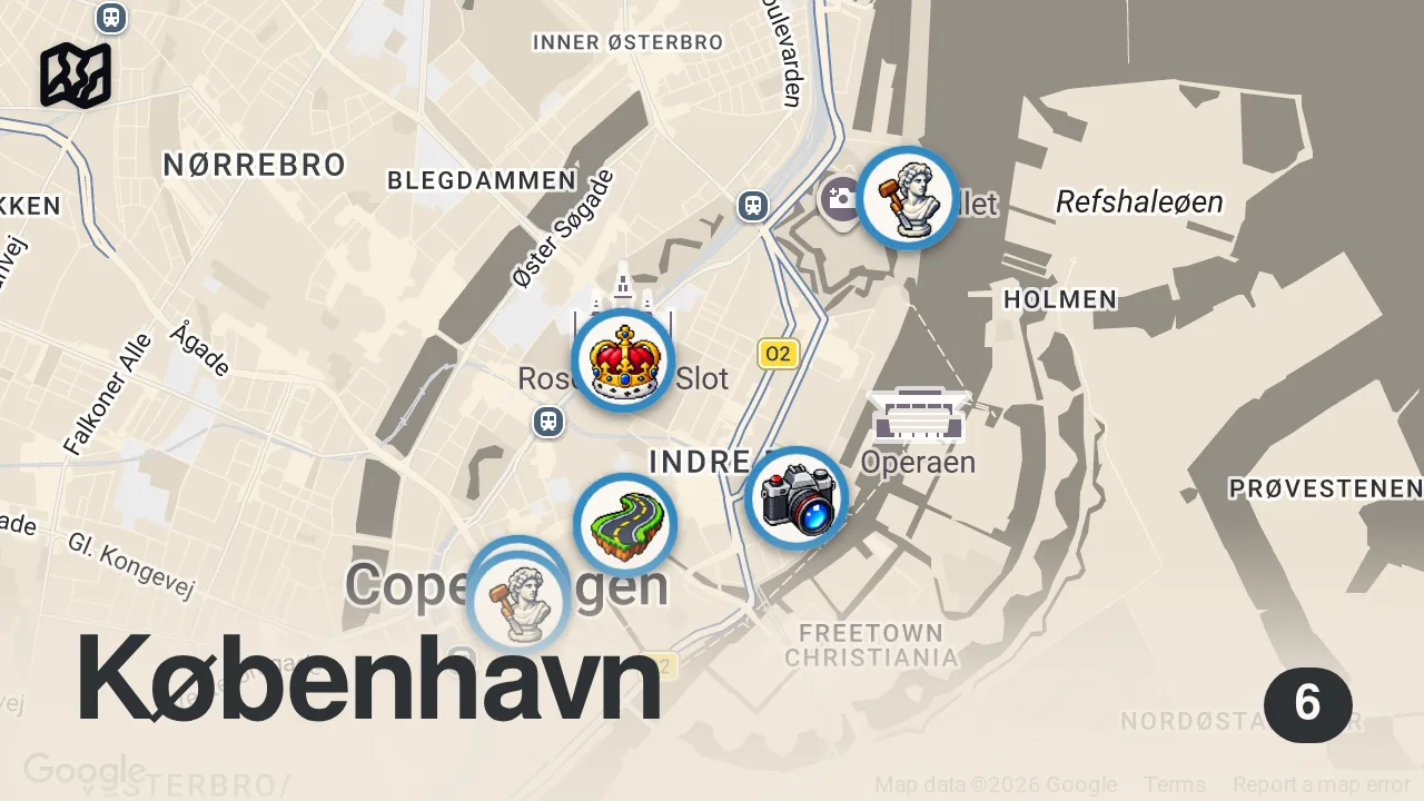Map of 6 spots from DINAMARCA: El MEJOR PAÍS de EUROPA para VIVIR y TRABAJAR 🇩🇰 ¡NADIE es POBRE!