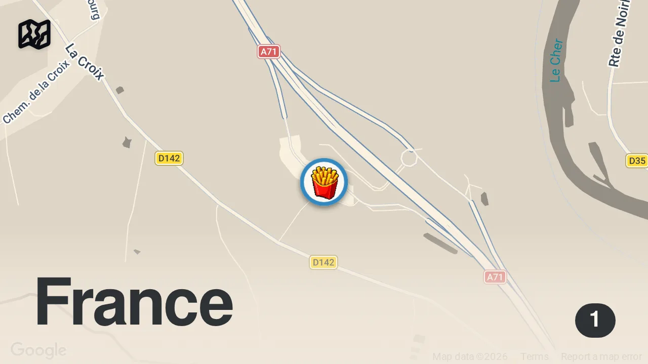 Map of 1 spot from McDonald’s France has 3 exclusive Super Mario sauces…I tried them