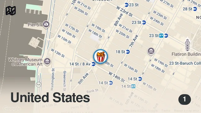 Map of This Chicken Joint in NYC is Delicious! DEVOUR POWER