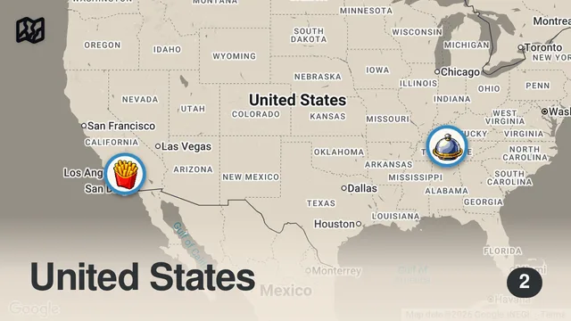 Map of Eating at Carl's Jr vs Hardee's... What's The Difference?