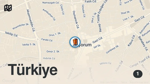 Map of DÖŞ VE BOYUN KULLANMIYORUZ!!! | KEBAPÇIZADE ÇORUM