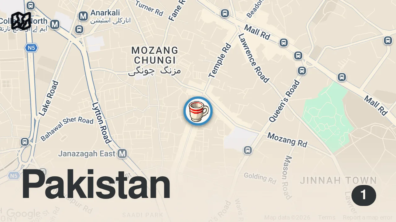 Map of 1 spot from Pakistani Breakfast - 4 am Lahore Street Food! #Paya