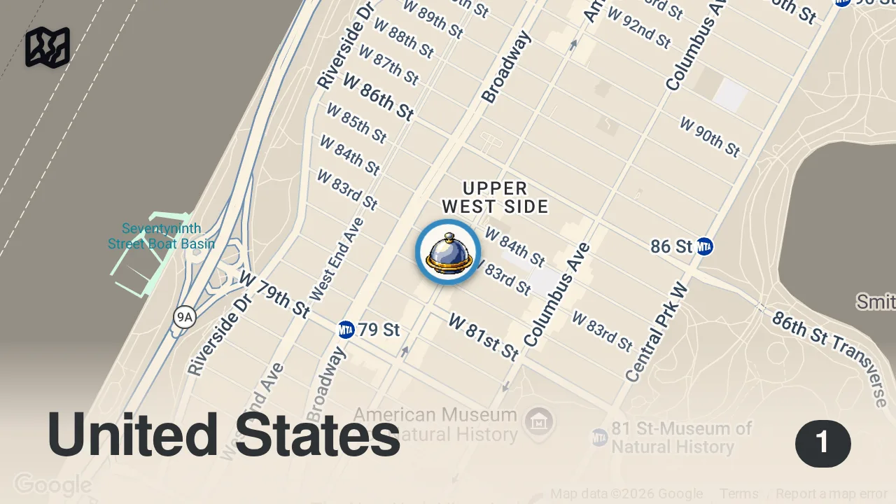 Map of 1 spot from Amazing Mango Flavor Water Ice at Fred's Water Ice