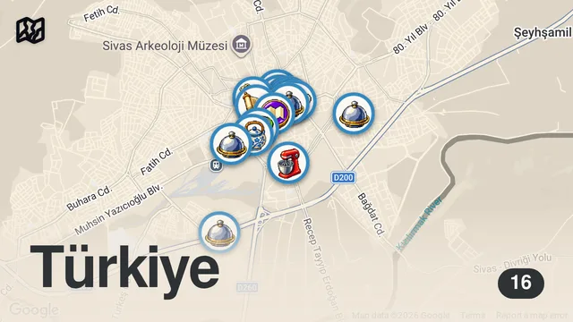 Map of SİVAS’TA NE YENİR!!! 1 GÜNDE DÜNYALARI YEDİM!!!