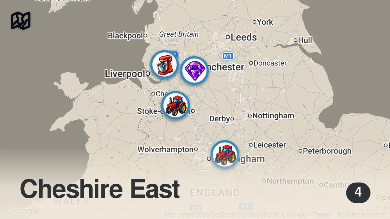 Map of 4 spots from What it’s REALLY like opening a bar in 2025