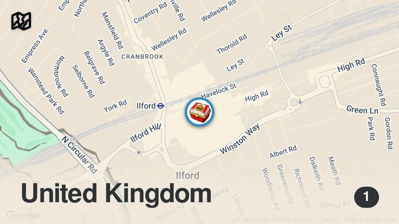 Map of 1 spot from MR T’S NOW OPEN IN ILFORD #food #halalfood