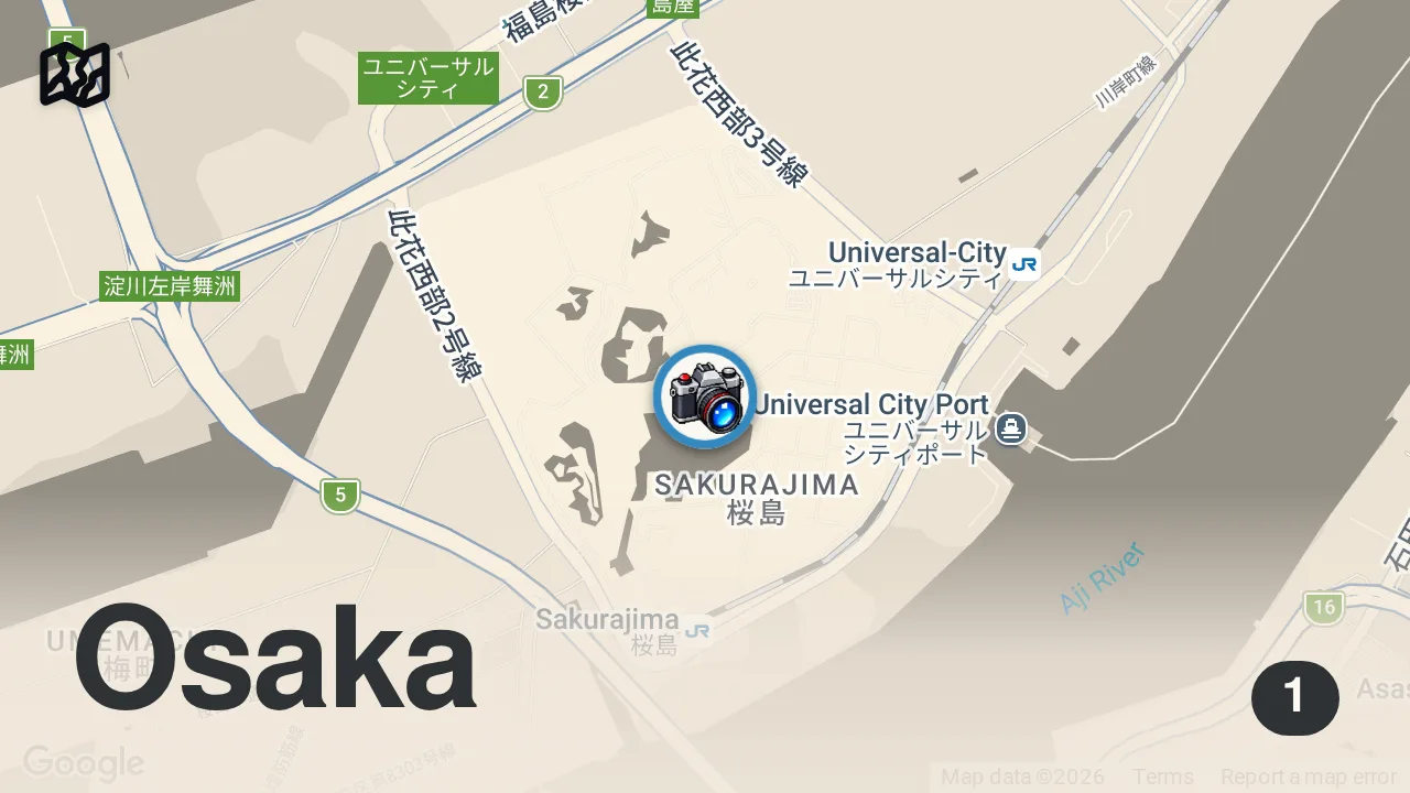 Map of 1 spot from A winter weekend in Osaka