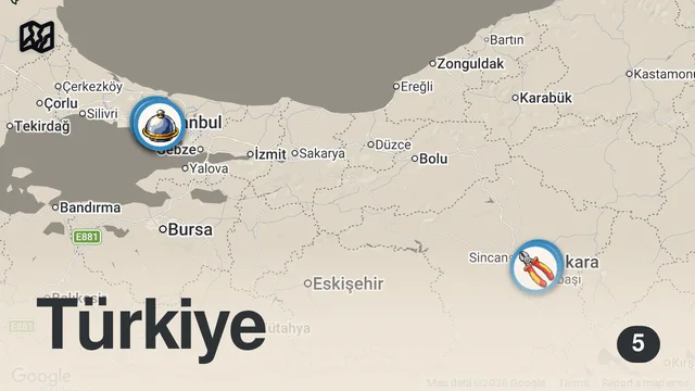 Map of 10 Bizarre TURKISH STREET FOODS Most Tourists Skip! 🇹🇷