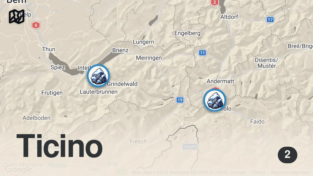 Map of 2 spots from Was die Schweizer noch kochen — und wir längst vergessen haben