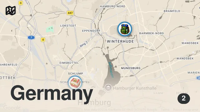 Map of HAMBURG’TA HAMBURGER YEDİM | ALMANYA VİDEOLARI
