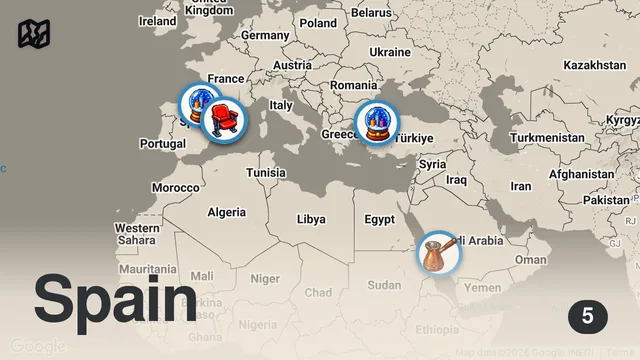 Map of حكاية أشهر كيكة في العالم 🌎