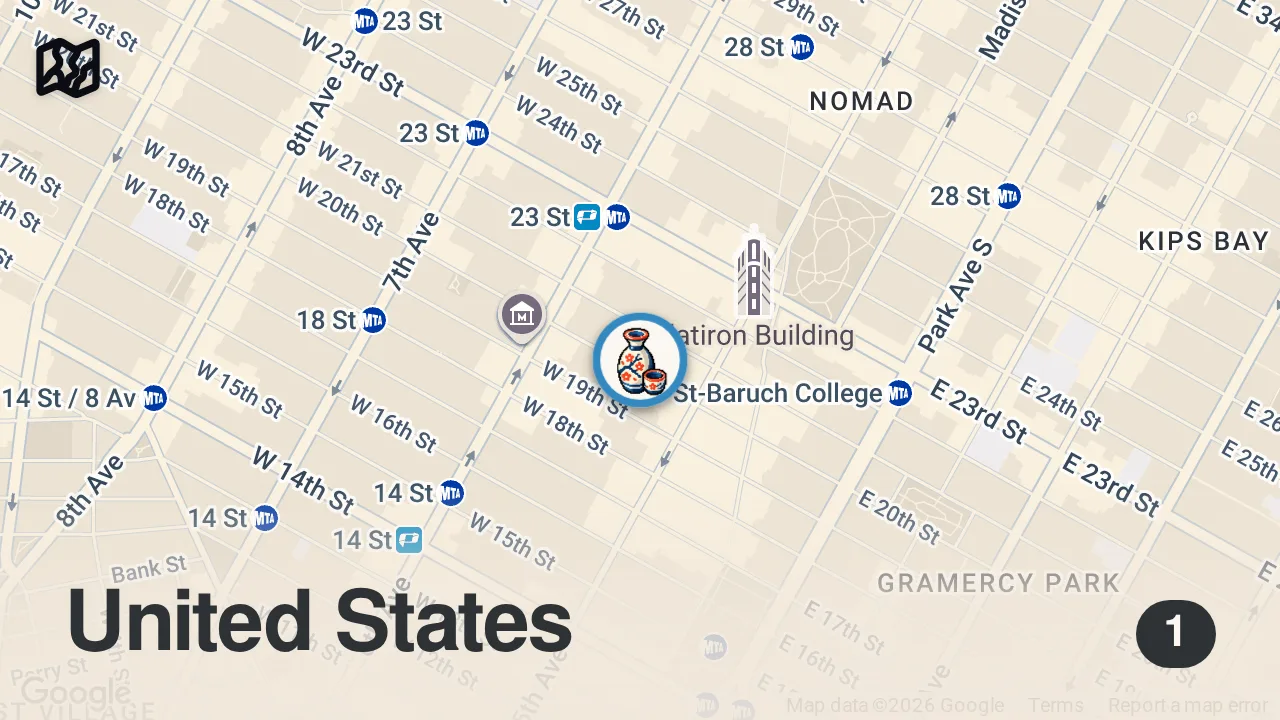 Map of 1 spot from Inside Two-Michelin-Starred Odo is NYC's Most Decadent Burger Spot — Icons
