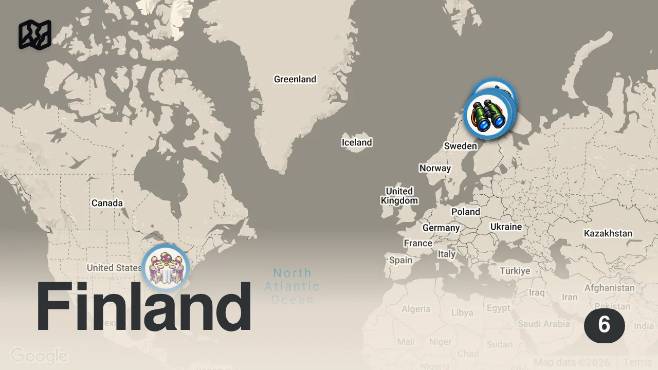 Map of 6 spots from LAPLAND FINLAND TRAVEL GUIDE