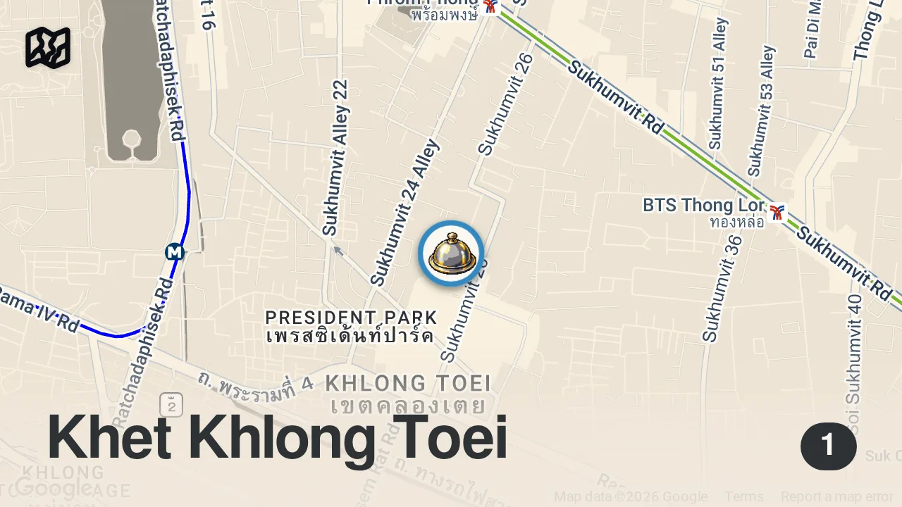 Map of 1 spot from World's Only 3 Michelin Star Thai Restaurant!