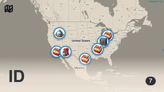 Map of 1 Hour of Adam’s Biggest Burger Challenges! 🍔 Man v. Food | Travel Channel