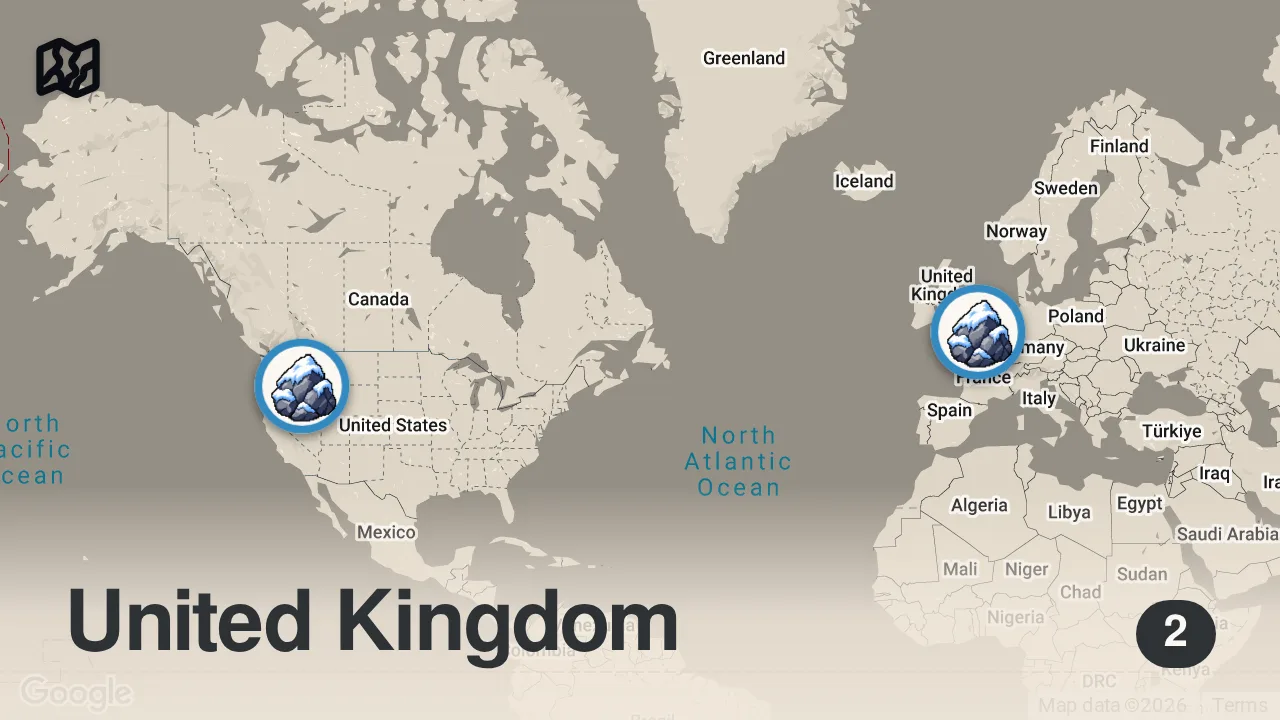Map of 2 spots from London Trip Recap #greaterlondon #crystalpalace #whitecliffsofdover #festok
