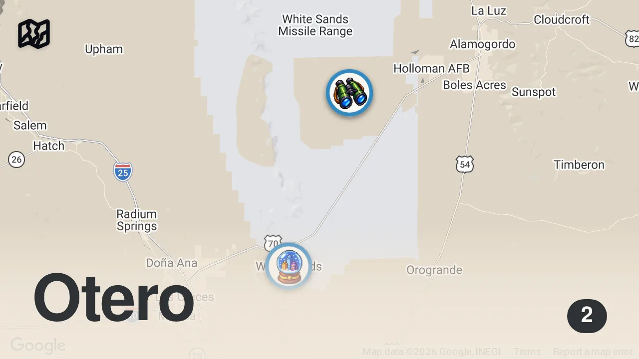 Map of 2 spots from WORLD'S LARGEST GYPSUM DUNE AND HOT SPRINGS IN THE DESERT (faceplanting)