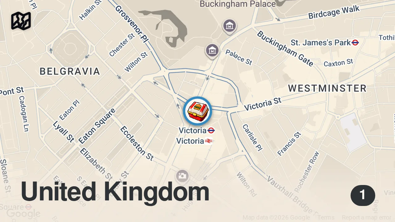 Map of 1 spot from Finding the BEST Burger in London