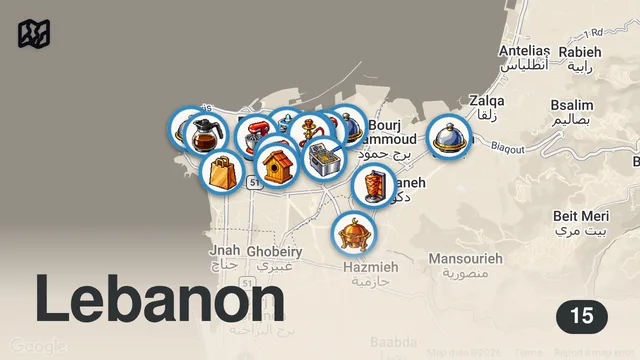 Map of I Went to Beirut for the Food!! 🇱🇧