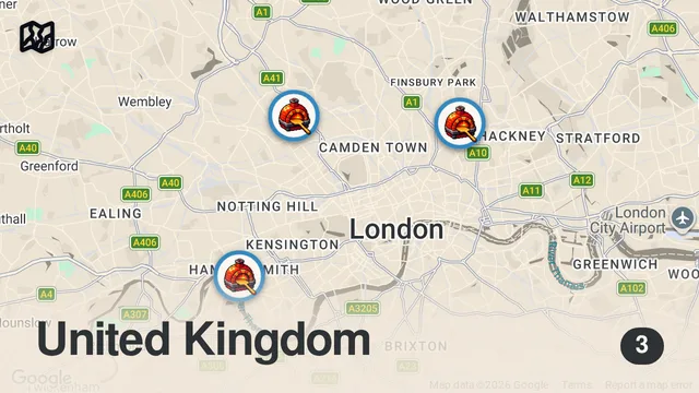 Map of Finding the Best Pizza in London