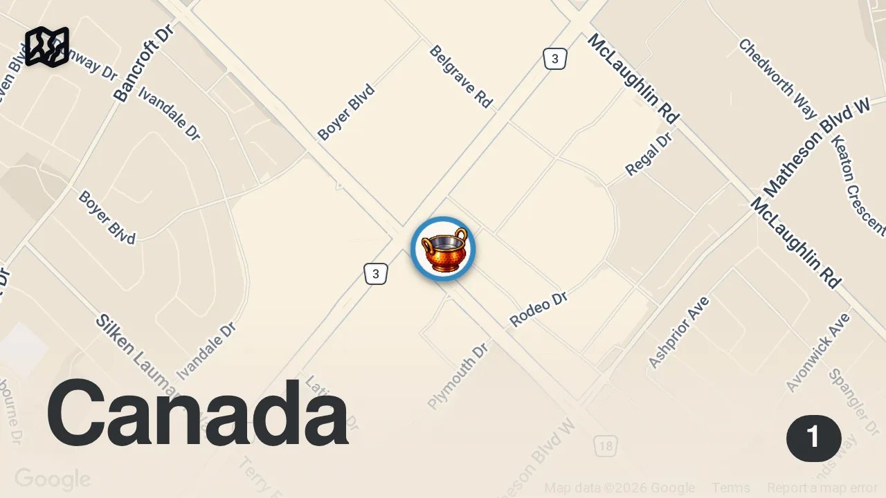 Map of 1 spot from INSIDE the LARGEST All You Can Eat INDIAN BUFFET in North America