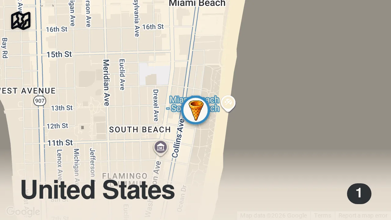 Map of 1 spot from #lifeinusa #miami