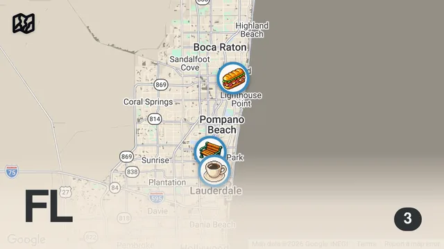 Map of Eating At SKETCHY Restaurants For 24 Hours... (South Florida)