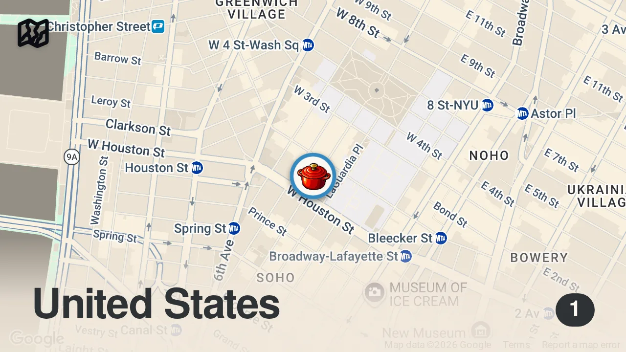 Map of 1 spot from Ordering the same foods I see strangers in NYC eating! #shorts
