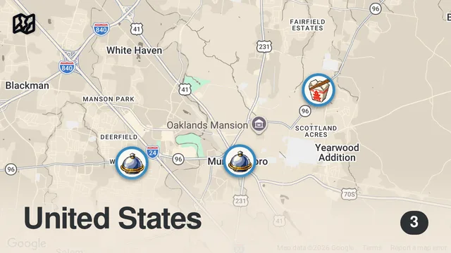 Map of Eating at VIRAL Restaurants For 24 Hours... (Murfreesboro, Tn)
