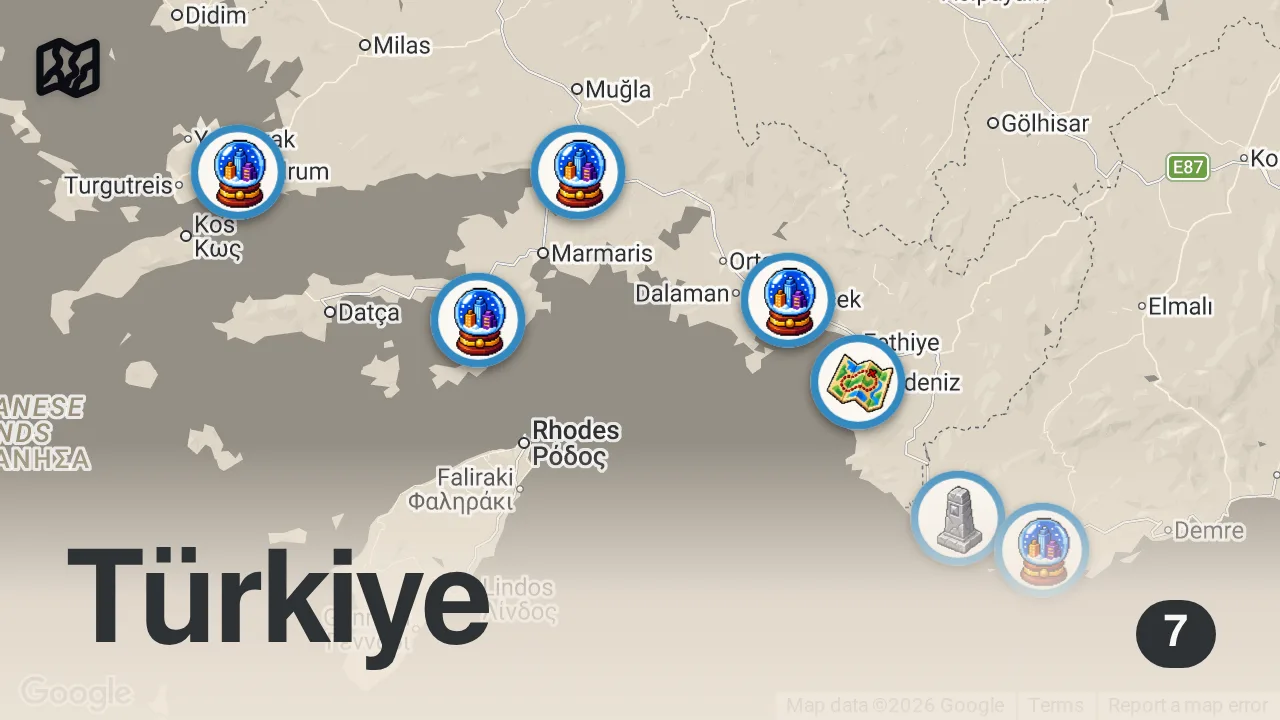 Map of 7 spots from Bu koylar dünyanın hiçbir yerinde yok #shorts