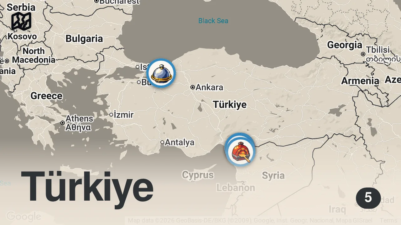Map of 5 spots from PİLAVCI OLDUM!!! YENİ SERİ 1