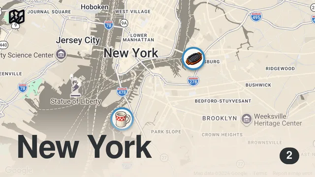 Map of What is the Best Burger in NYC? Peter Luger vs Red Hook Tavern