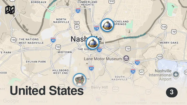 Map of Letting Strangers Decide Where We Eat For 24 Hours...