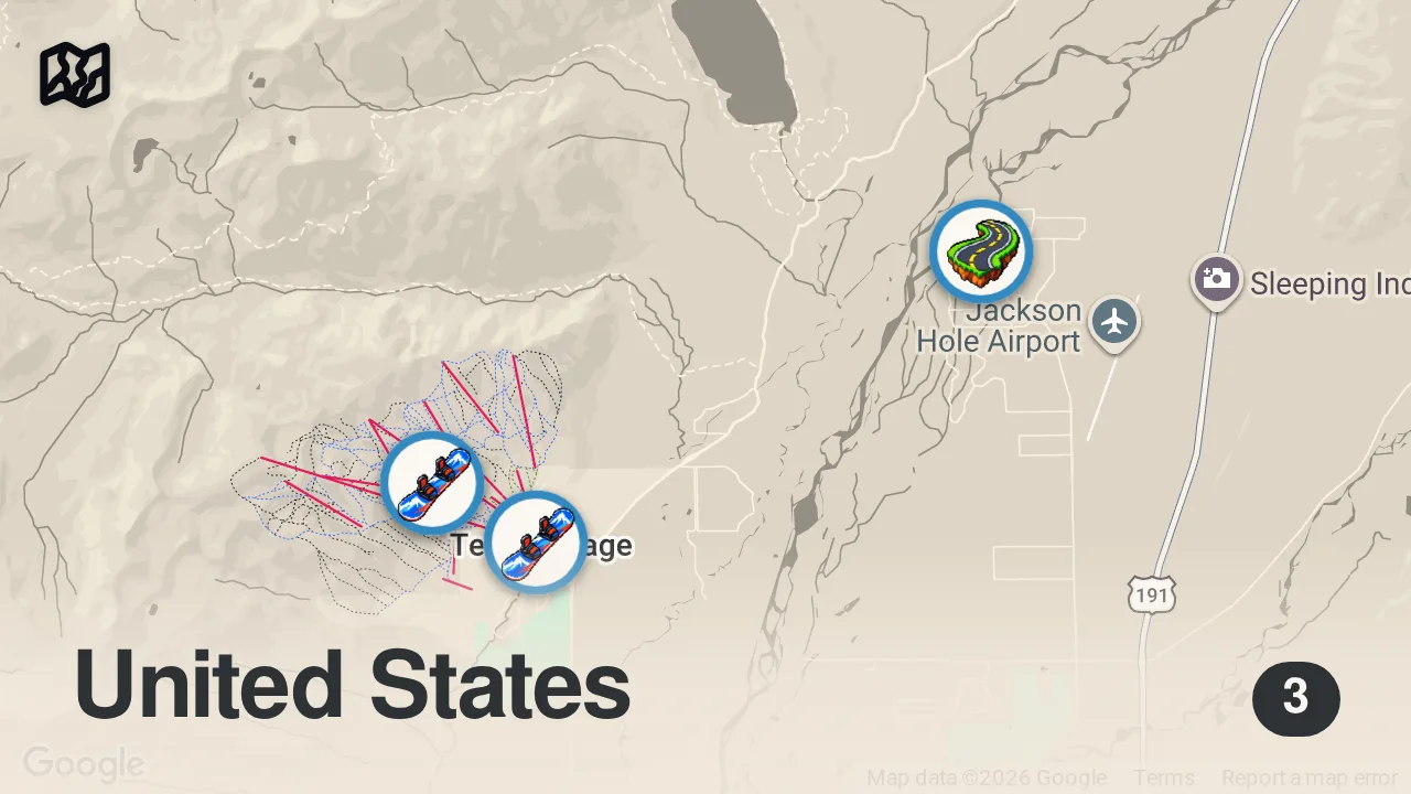 Map of 3 spots from Every Mom Rule Nicole Guerrero Break's the Second She Gets to the Airport
