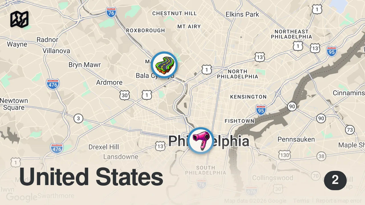 Map of 2 spots from Devastating news for this local gem 🥺