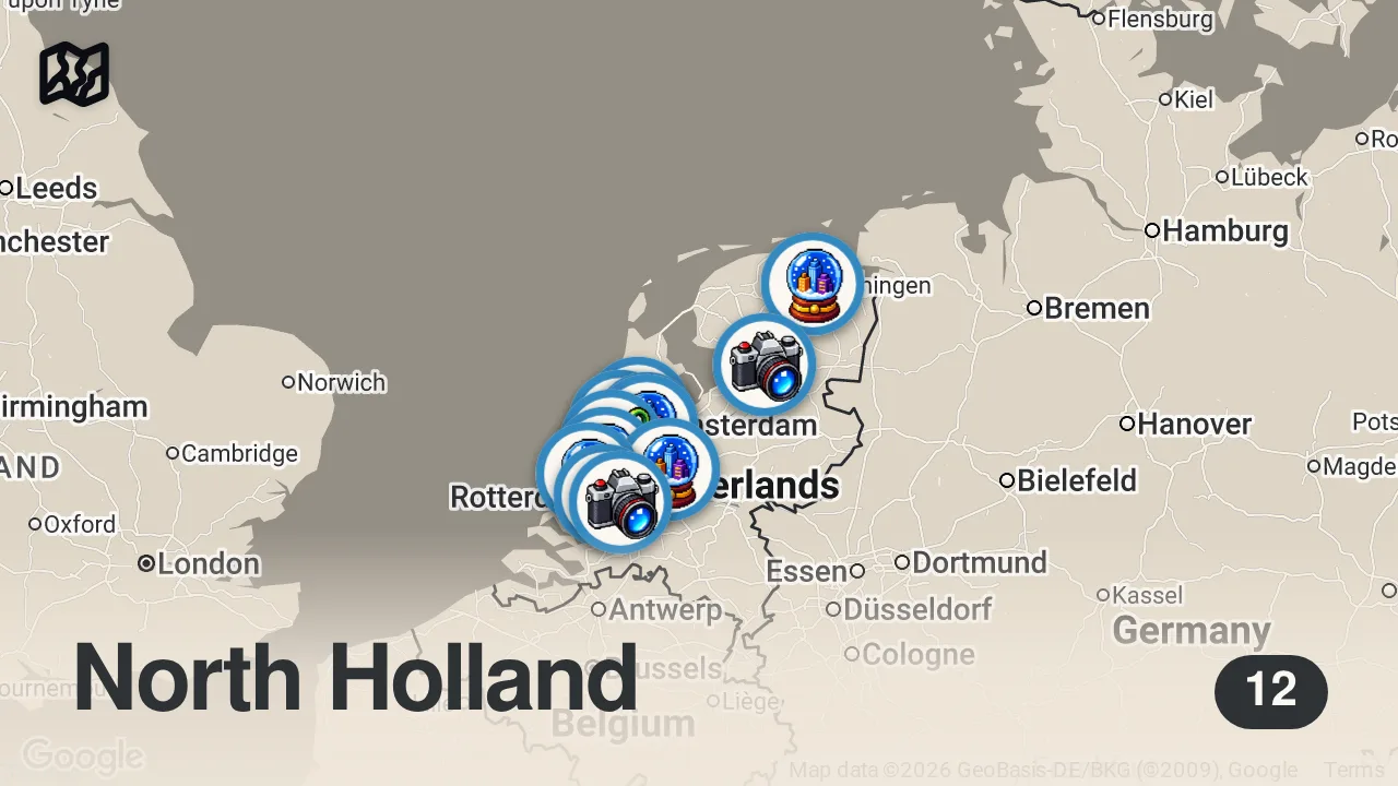 Map of 12 spots from You Won’t Believe This is The Netherlands | Unreal Beauty in 4K
