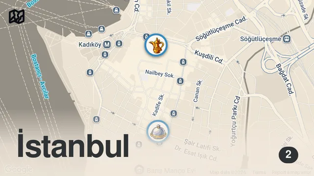 Map of TAKİPÇİLERİMİZLE MODA TURU (İstanbul’da Mısır mutfağını denedik) #VLOG13 - Ayaküstü Lezzetler