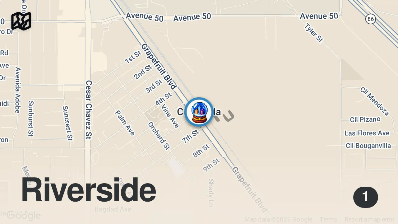 Map of 1 spot from MAKING CHOCOLATE COVER STRAWBERRIES AT COACHELLA #shorts