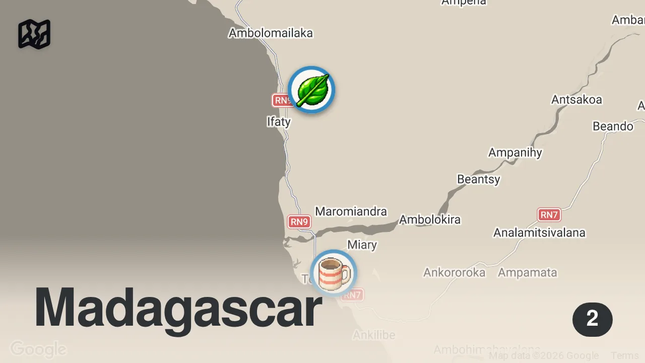 Map of 2 spots from Street Food in Africa!! π¦ LOBSTER MOUNTAIN + Huge Red Snapper in Madagascar!