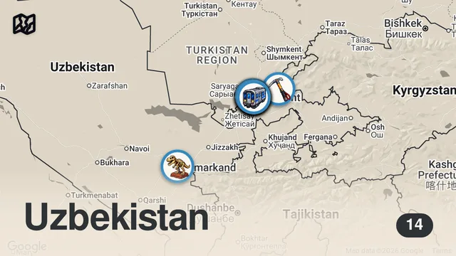 Map of Best Things To Do in Tashkent Uzbekistan Travel Guide 2026 4K