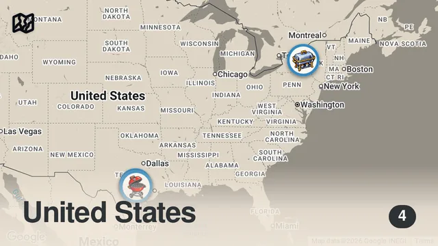 Map of Eating EVERY Michelin Star BBQ in Texas | ULTIMATE Texas BBQ Road Trip!