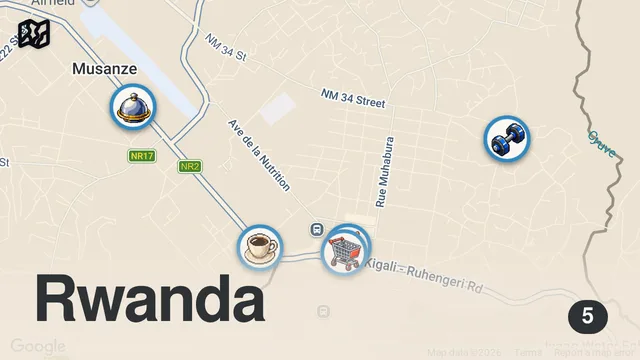 Map of Arriving In Africa's Cleanest & Safest Country - Rwanda 🇷🇼