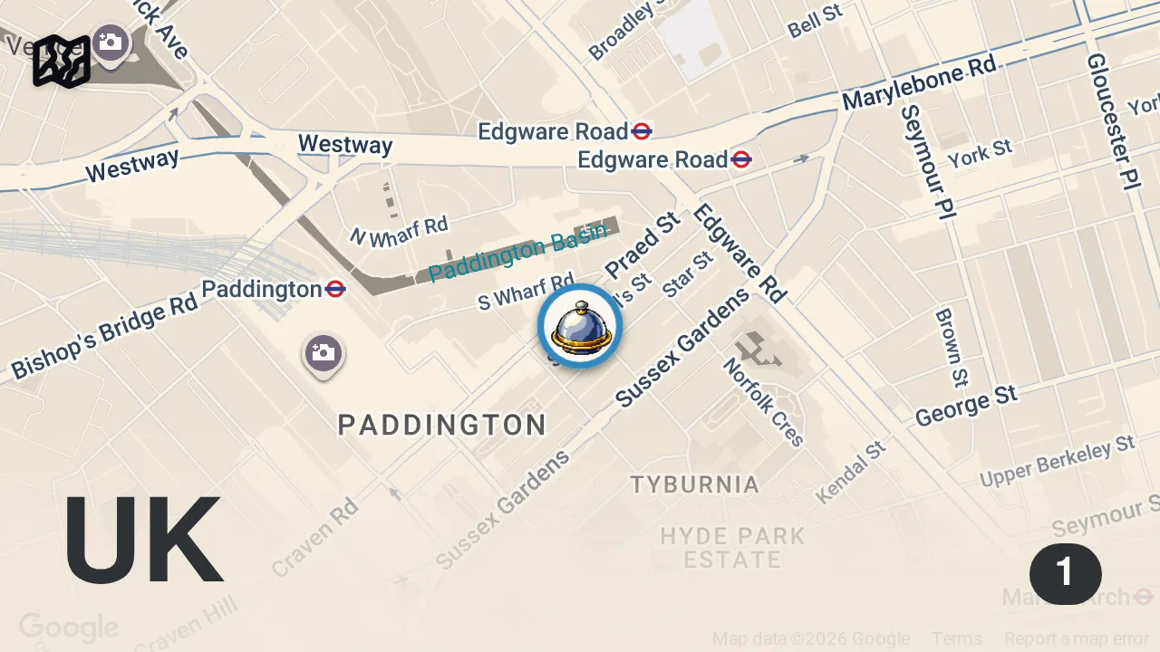 Map of 1 spot from QUEEN OF SHEBA ON EDGWARE ROAD #food #foodie #halalfood #yemenifood #mandi #arabic