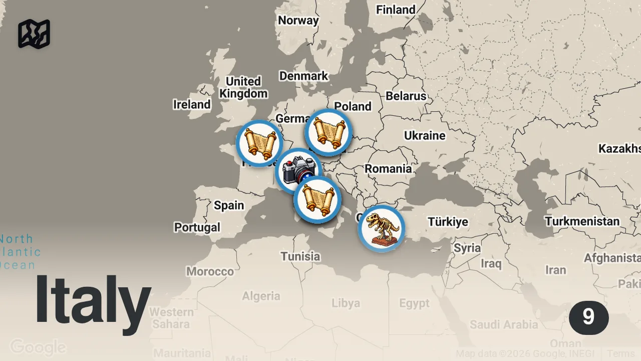 Map of 9 spots from 15 Most Visited Cities In Europe | Europe Travel Video 2026