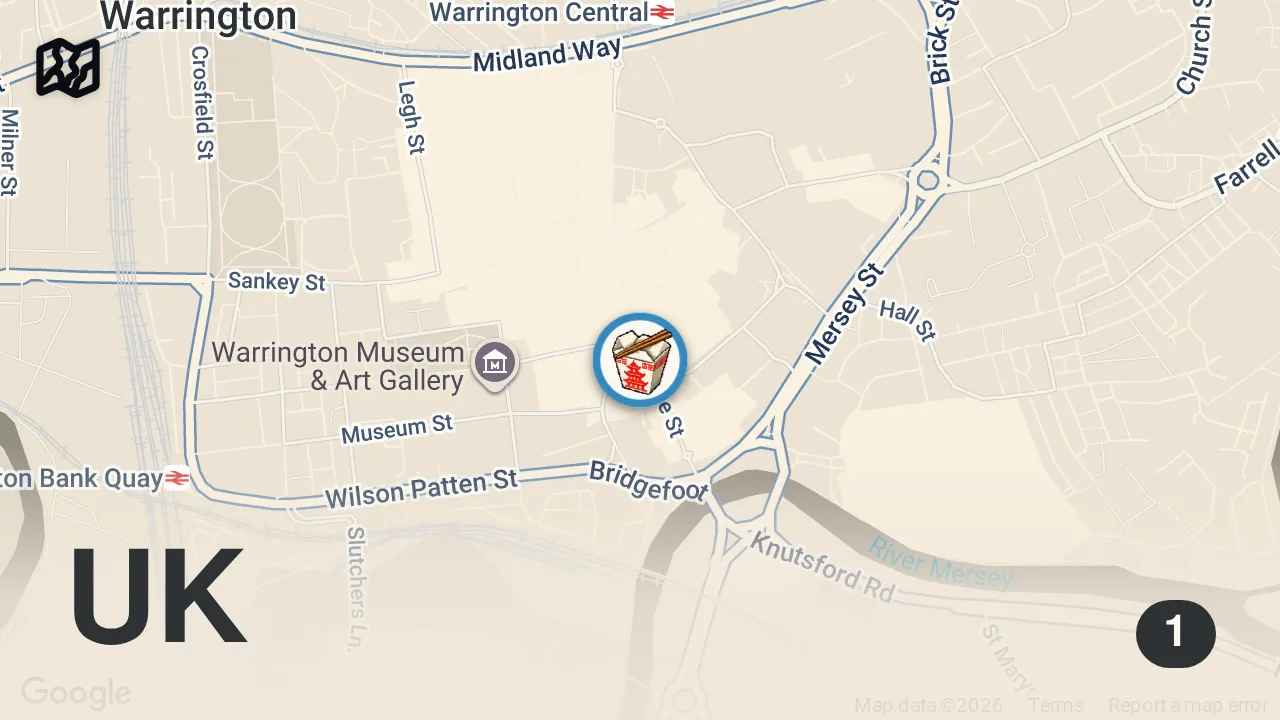 Map of 1 spot from Eating at Luke Littler’s favourite takeaway