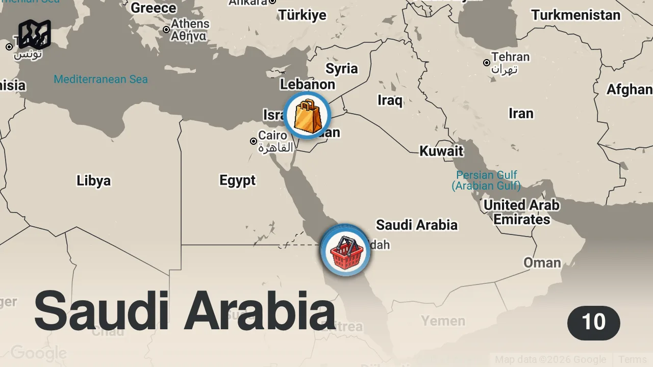 Map of 10 spots from I Have Never Seen Anything Like This - Jeddah Airport, Riyadh To Jeddah Journey, Saudi Arabia 🇸🇦